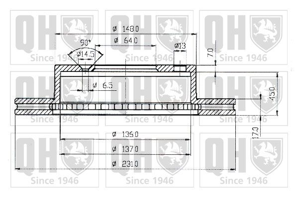 QUINTON HAZELL Тормозной диск BDC3758